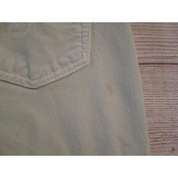 Ag Adriano Goldschmied Corduroy the Stilt Cigarette Pants Size 26 Ivory Solid - Picture 8 of 9